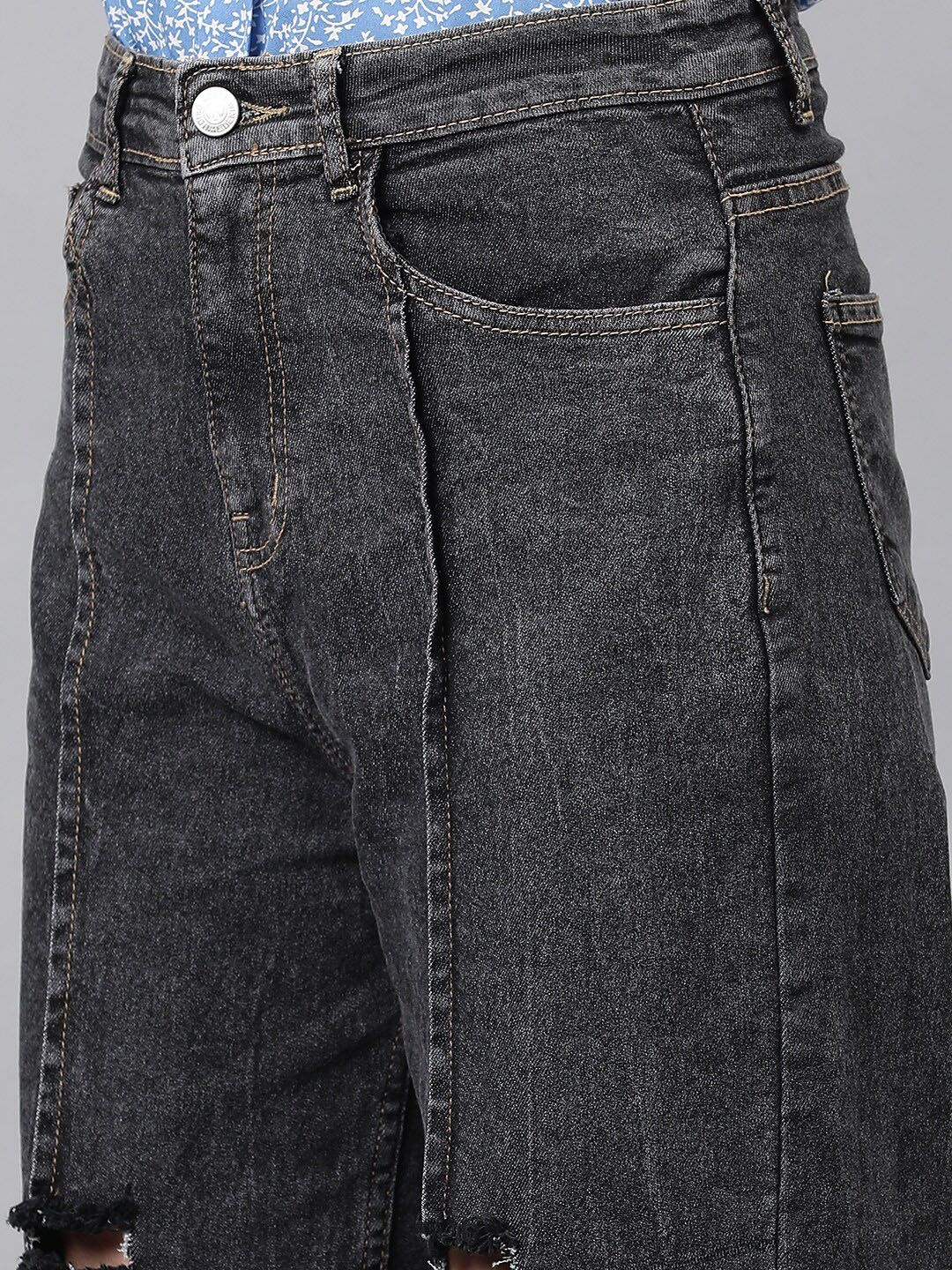 Kotty Women Jean Straight Fit High-Rise Highly Distressed Stretchable Jeans