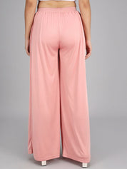 Kotty Women Pink Flared High-Rise Pleated Trousers