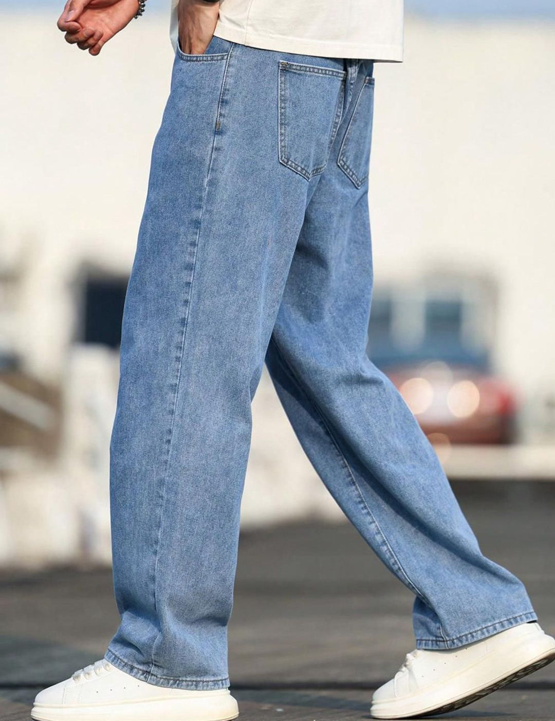 Kotty Men Straight Fit Mid-Rise Stretchable Jeans