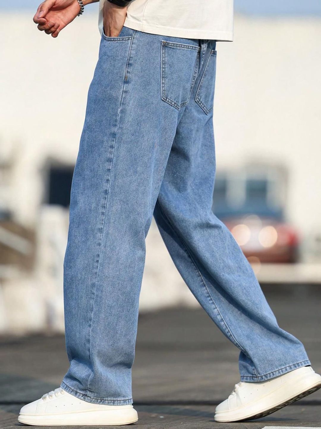 Kotty Men Straight Fit Mid-Rise Stretchable Jeans