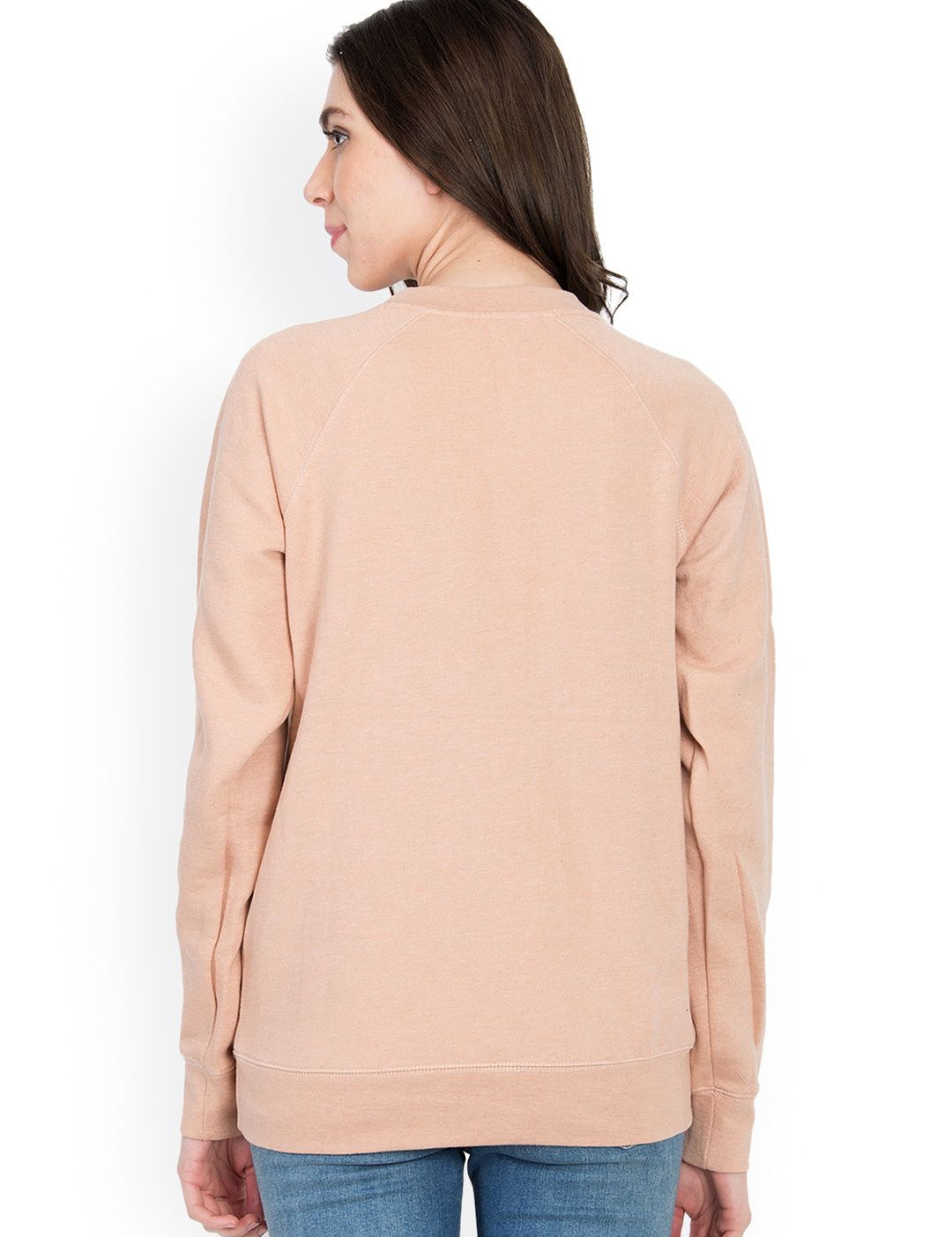 Kotty Women Peach-Coloured Printed Sweatshirt