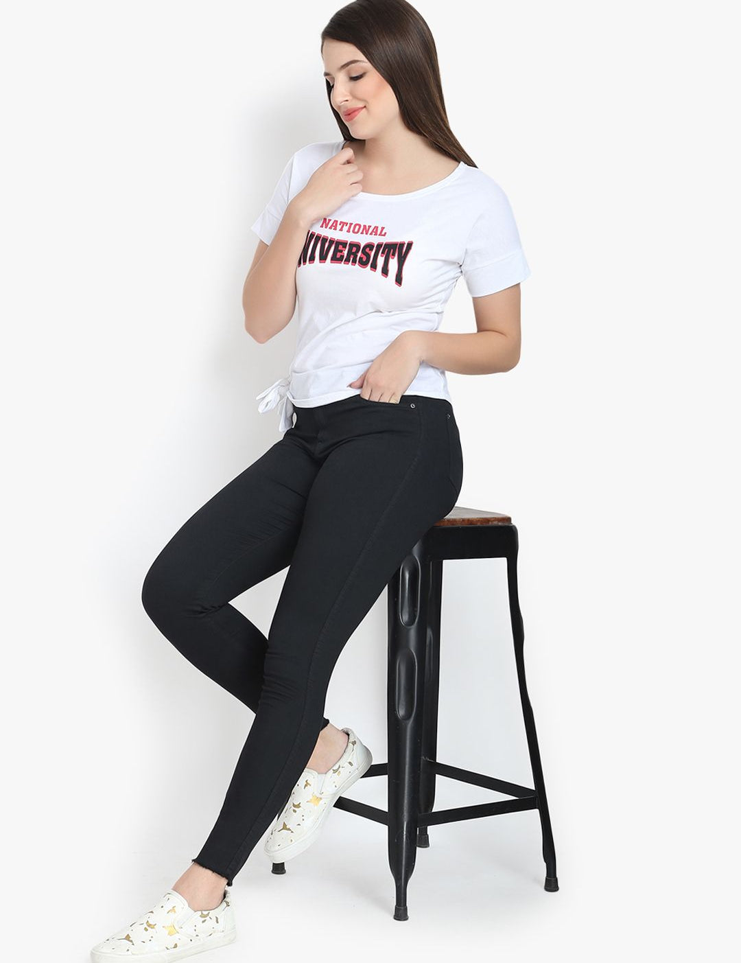 Kotty Women Black Skinny Fit High-Rise Clean Look Stretchable Jeans