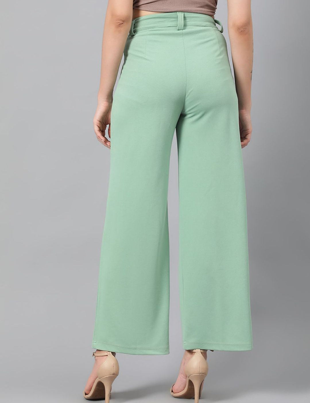 Kotty Women Relaxed Straight Fit High-Rise Easy Wash Trousers