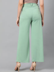 Kotty Women Relaxed Straight Fit High-Rise Easy Wash Trousers