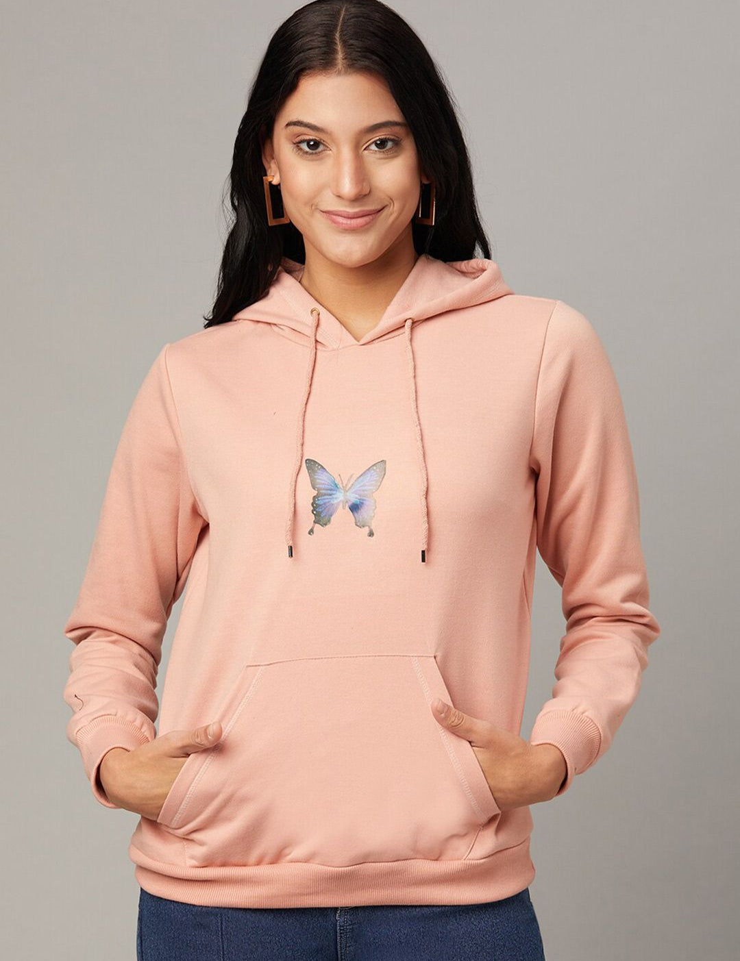 Kotty Printed Hooded Fleece Sweatshirt