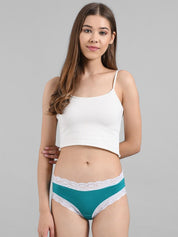 Kotty Women Teal Blue Solid Hipster Briefs KTTWOMENSPANTY21