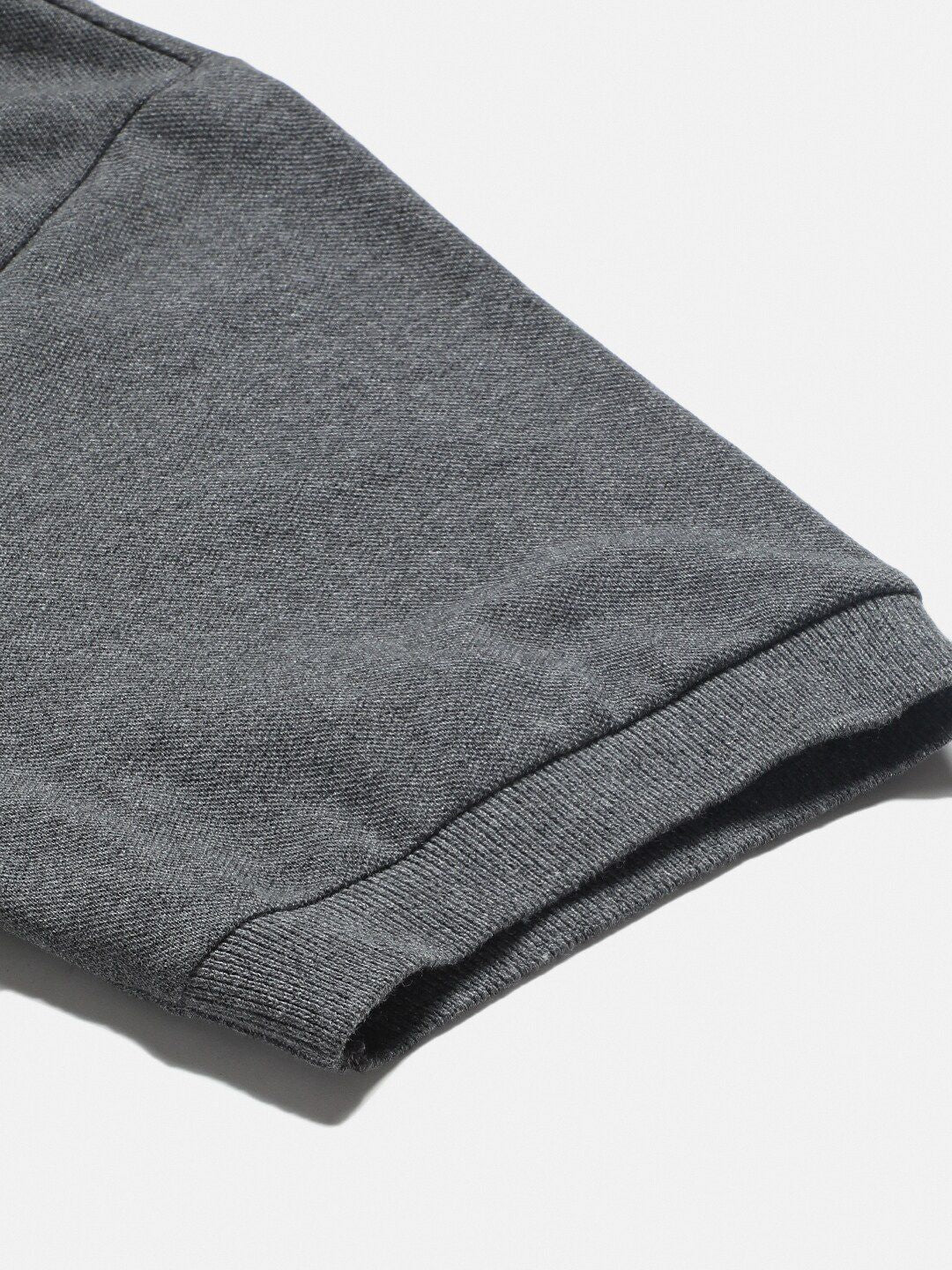 Kotty Grey & Black Colourblocked Polo Collar T-shirt