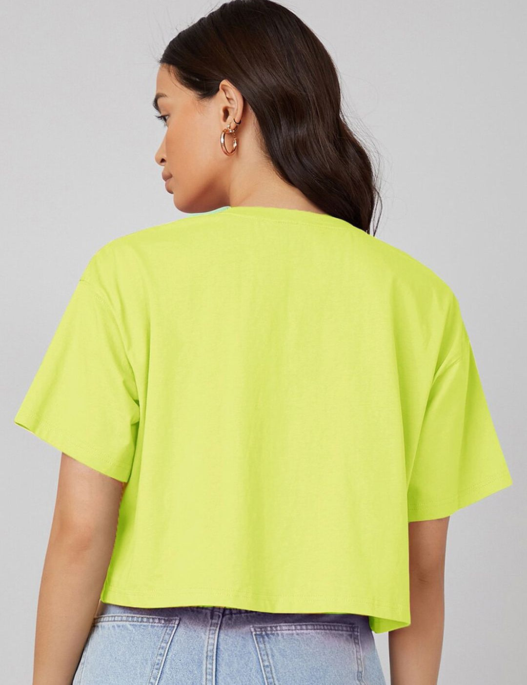 Kotty Typography Printed Round Neck Oversized T-shirt