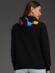 Kotty Women Black Hooded Sweatshirt