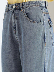 Kotty Women High-Rise Clean Look Stretchable Cargo Jeans