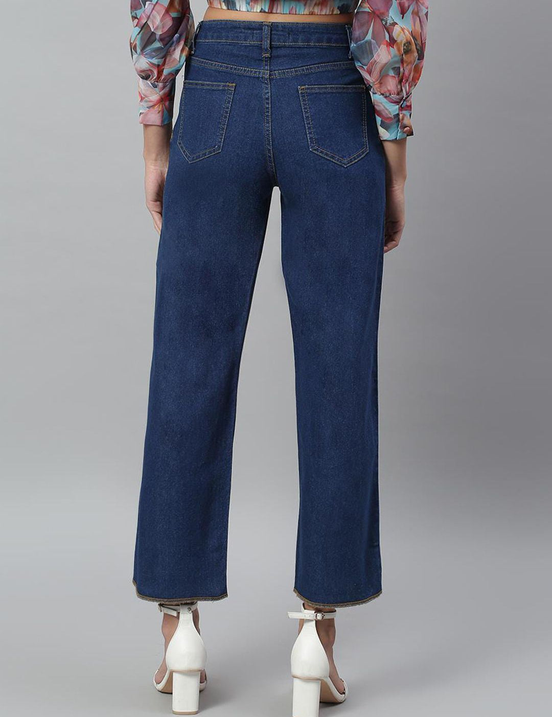 Kotty Women Cotton Jean Straight Fit High-Rise Stretchable Jeans