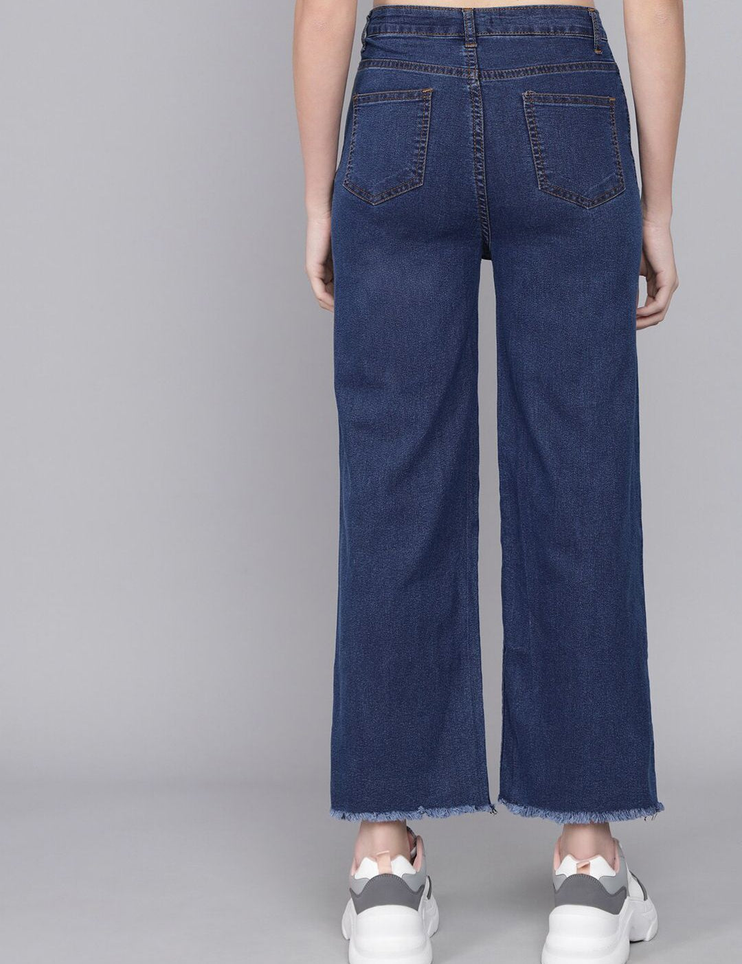 Kotty Women Blue Flared High-Rise Mildly Distressed Jeans