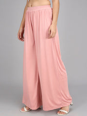 Kotty Women Pink Flared High-Rise Pleated Trousers