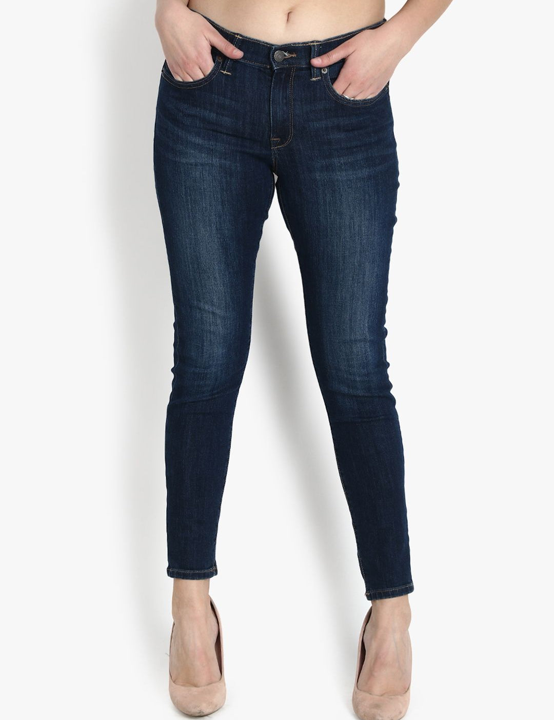 Kotty Women Blue Skinny Fit Mid-Rise Clean Look Jeans
