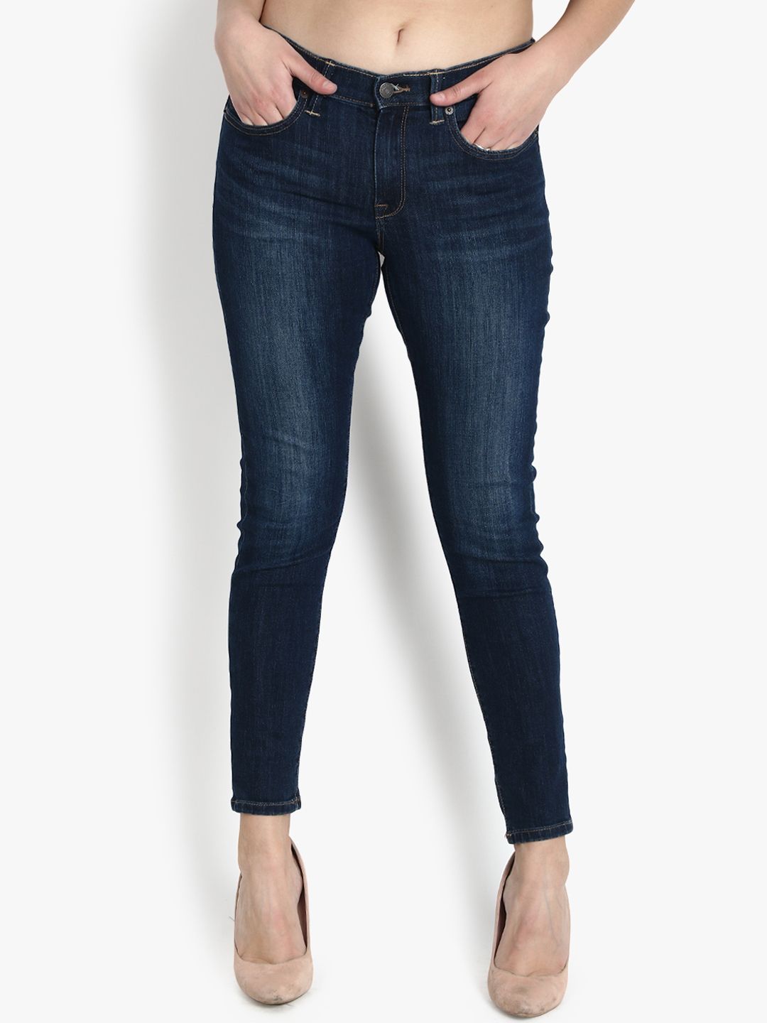 Kotty Women Blue Skinny Fit Mid-Rise Clean Look Jeans
