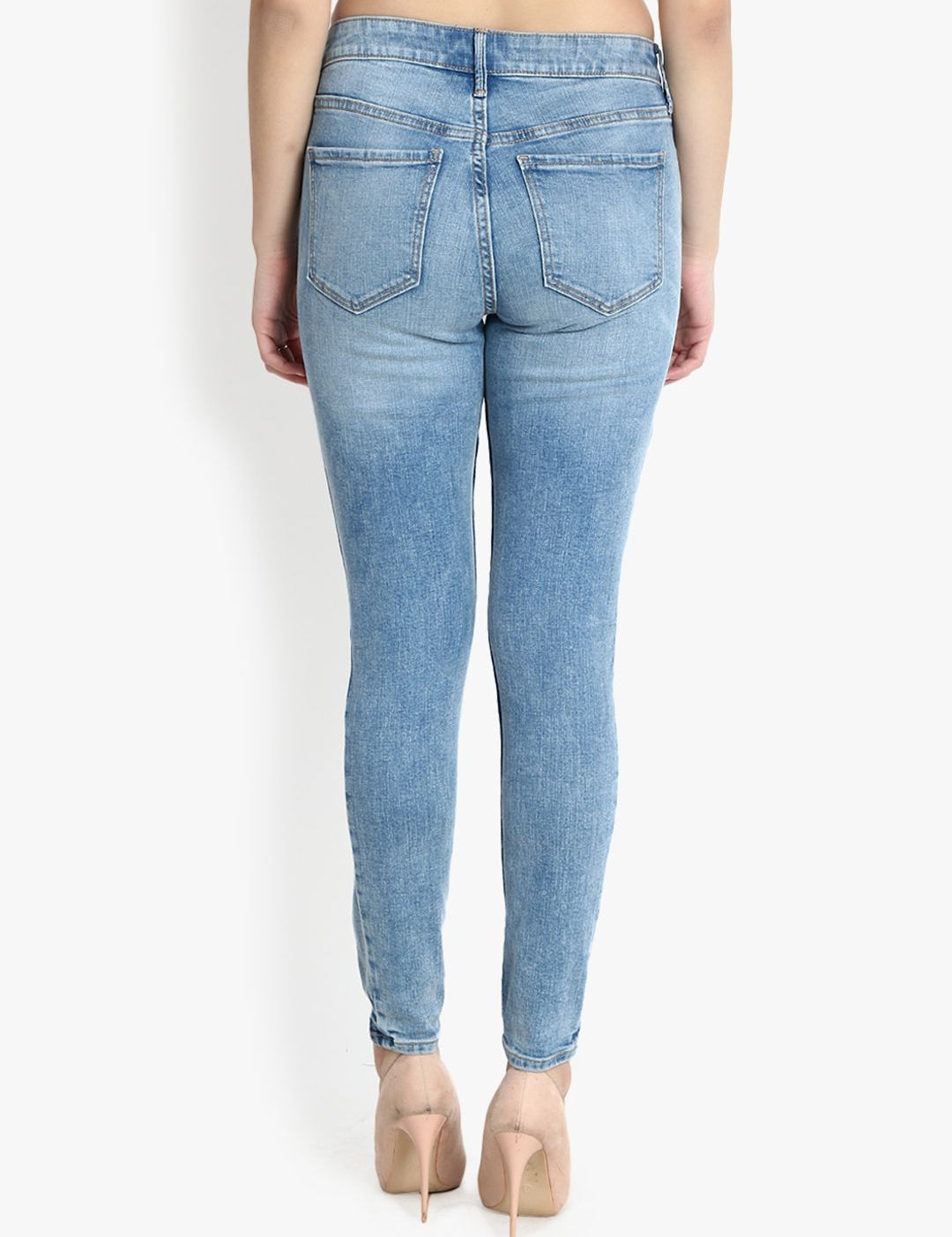 Kotty Women Blue Skinny Fit Mid-Rise Mildly Distressed Jeans