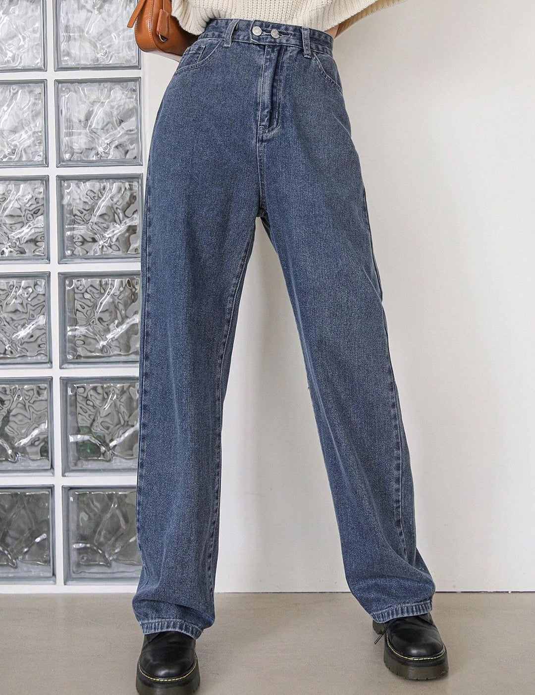 Kotty Women Jean Wide Leg High-Rise Light Fade Stretchable Jeans