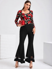 Kotty Women Relaxed Flared High-Rise Easy Wash Slip-On Bootcut Trousers