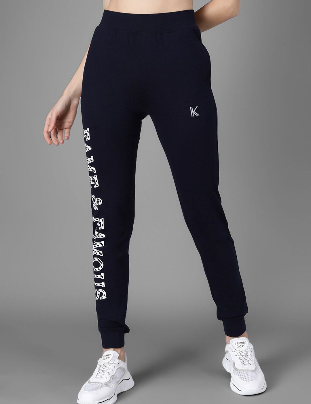 Kotty Women Navy Blue & White Printed Joggers