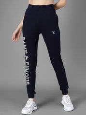 Kotty Women Navy Blue & White Printed Joggers