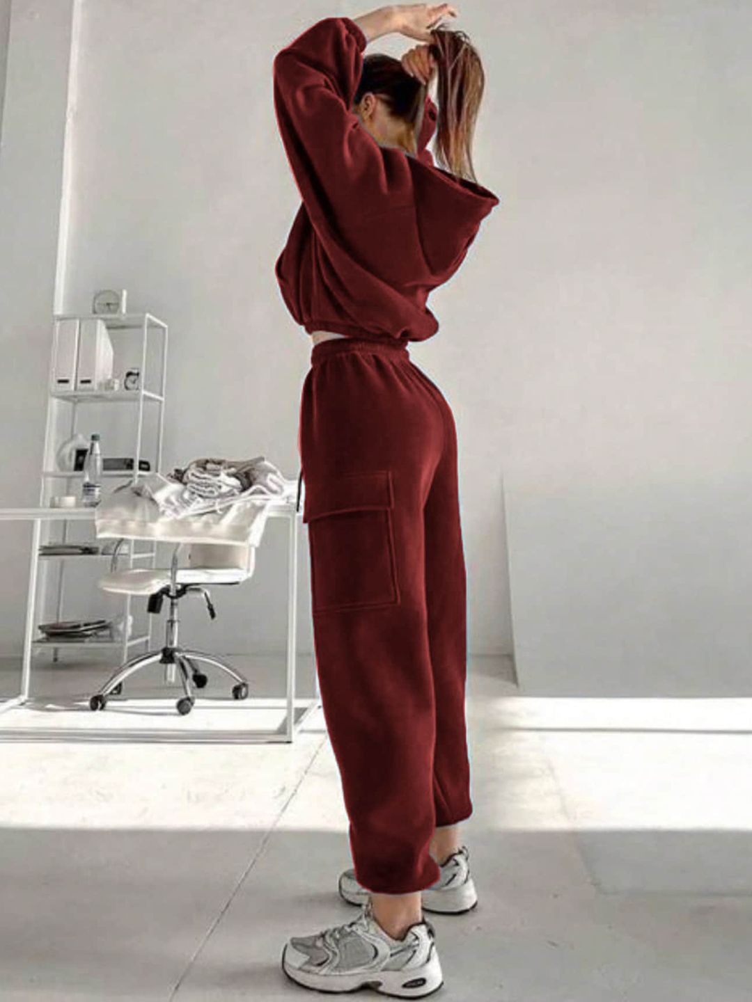 Kotty Hooded Mid Rise Sweatshirt With Joggers