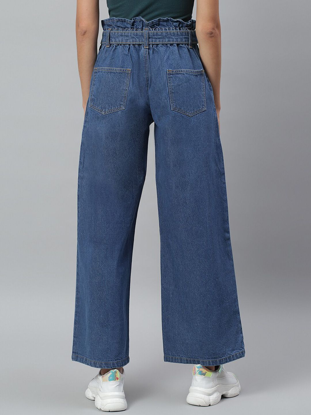 Kotty Women Blue Flared High-Rise Clean Look Stretchable Jeans