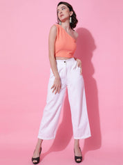 KOTTY Basics One Shoulder Fitted Crop Top