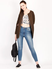 Kotty Women Brown Solid Insulator Longline Quilted Jacket