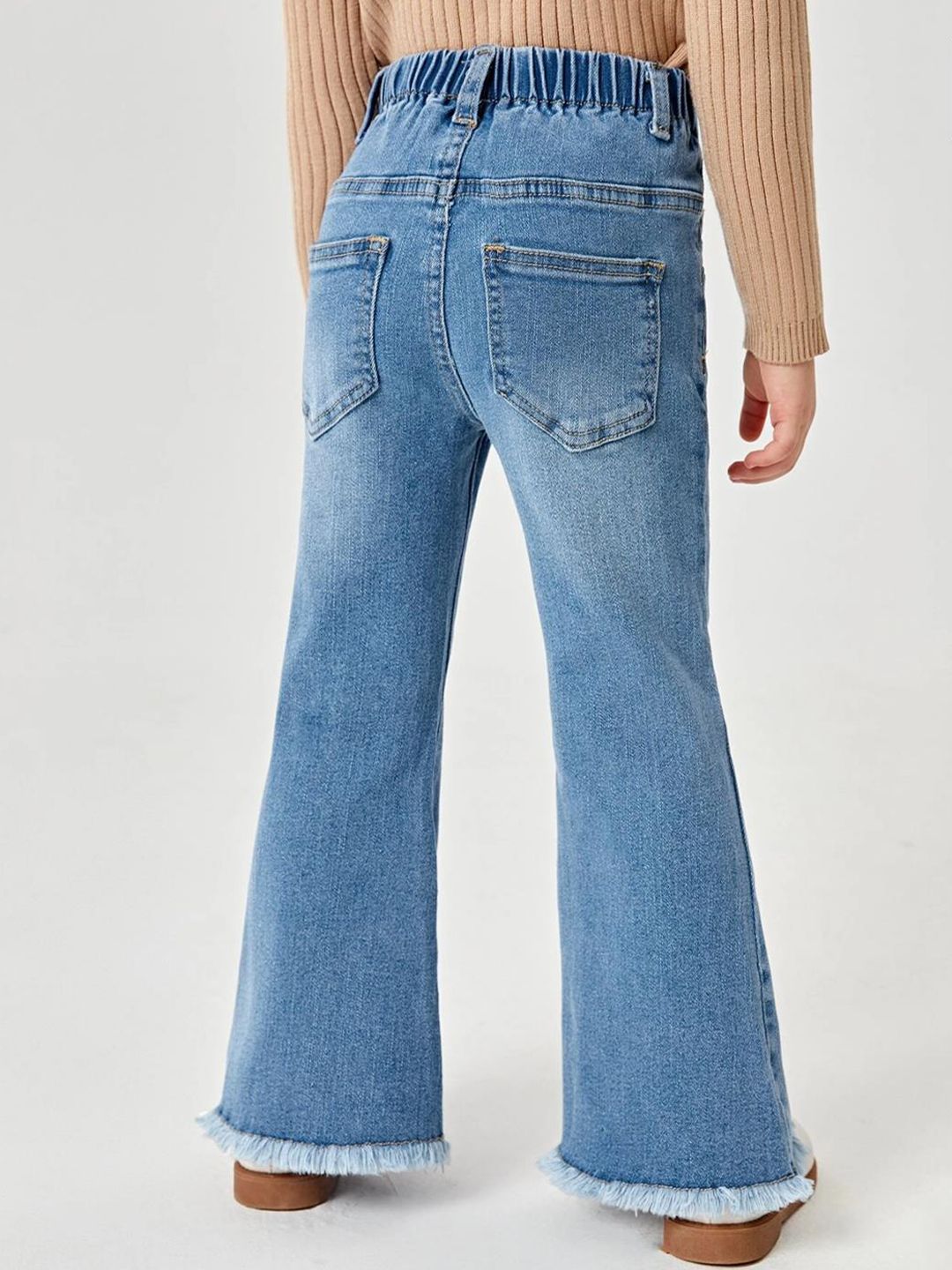 Kotty Girls Blue Jean Fit Bootcut Heavy Fade Stretchable Jeans