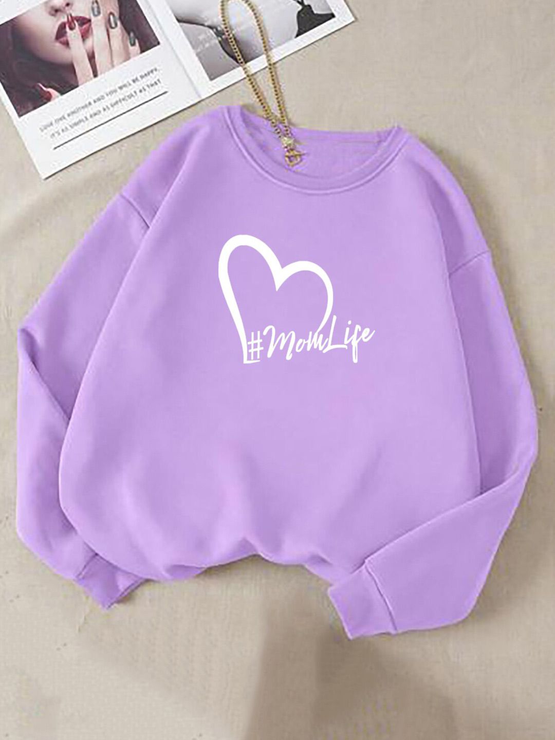 Kotty Graphic Printed Fleece Sweatshirt