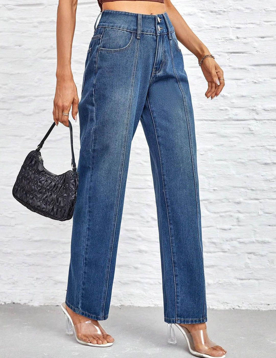 Kotty Women Straight Fit High-Rise Stretchable Jeans