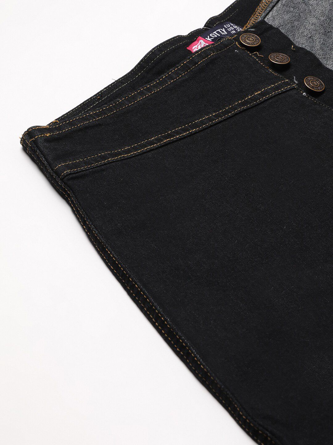 Kotty Women Black Flared High-Rise Clean Look Jeans