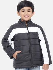 Kotty Boys BLack & White  Colourblocked Lightweight Puffer Jacket