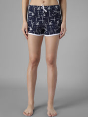 Kotty Women Navy Blue & White Printed Night suit