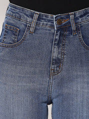 Kotty Women Blue Jean Straight Fit High-Rise Light Fade Stretchable Jeans