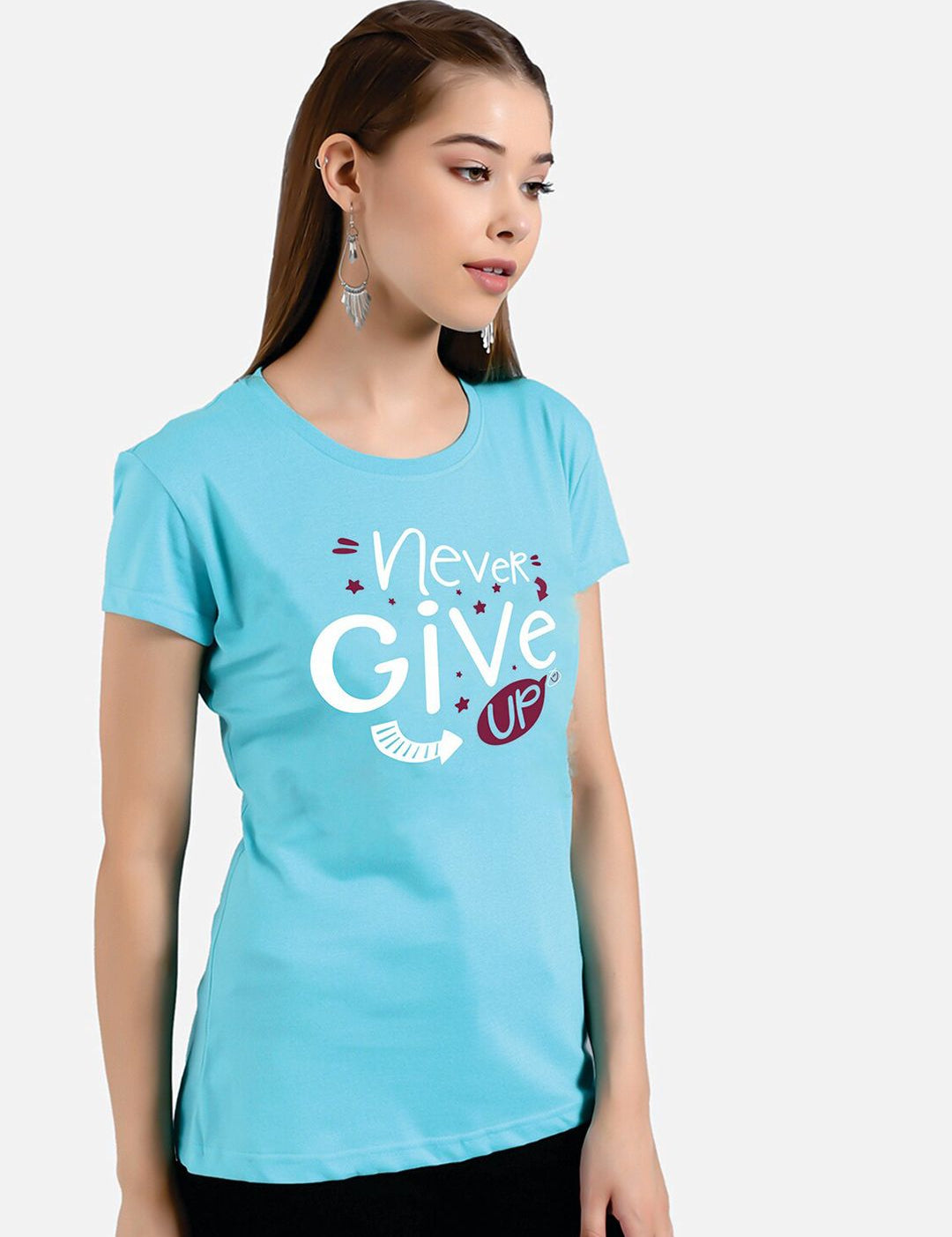 Kotty Typography Printed Round Neck T-shirt