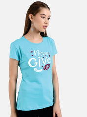 Kotty Typography Printed Round Neck T-shirt