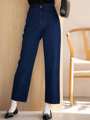 Kotty Women Blue Jean Straight Fit High-Rise Clean Look Stretchable Jeans