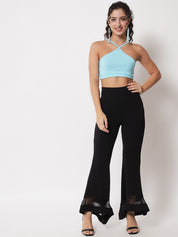 Kotty Women Relaxed Straight Leg Flared High-Rise Easy Wash Trousers