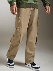 Kotty Men Jean Mid-Rise Wide Leg Stretchable Jeans