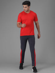 Kitty Men Navy Blue & Solid Straight-Fit Track Pants