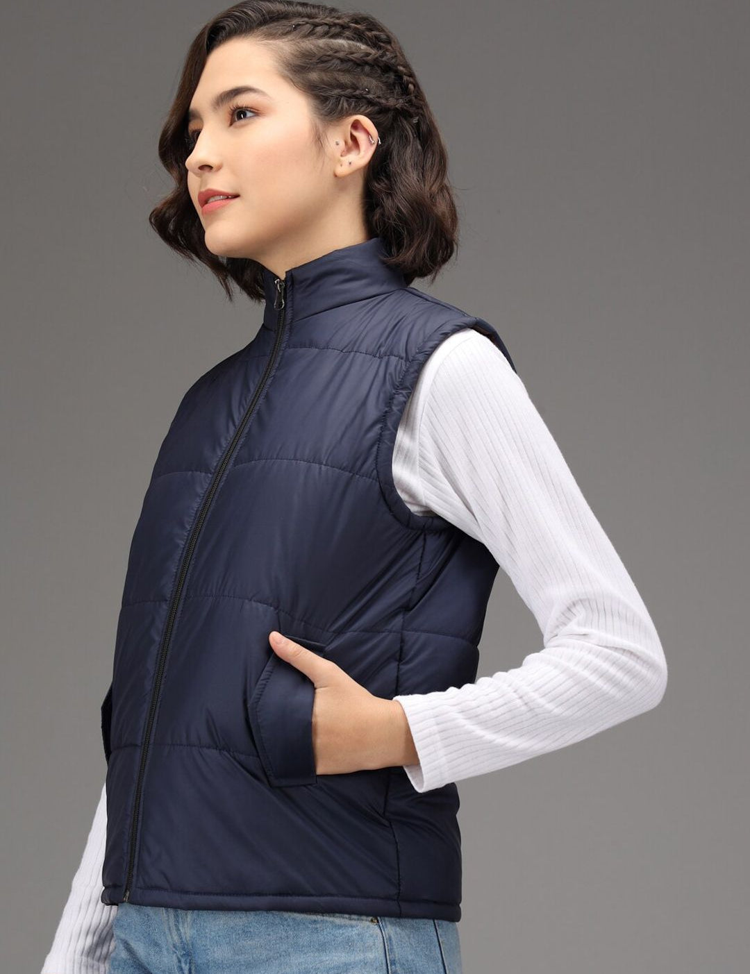 Kotty Women Blue Solid Puffer Jacket