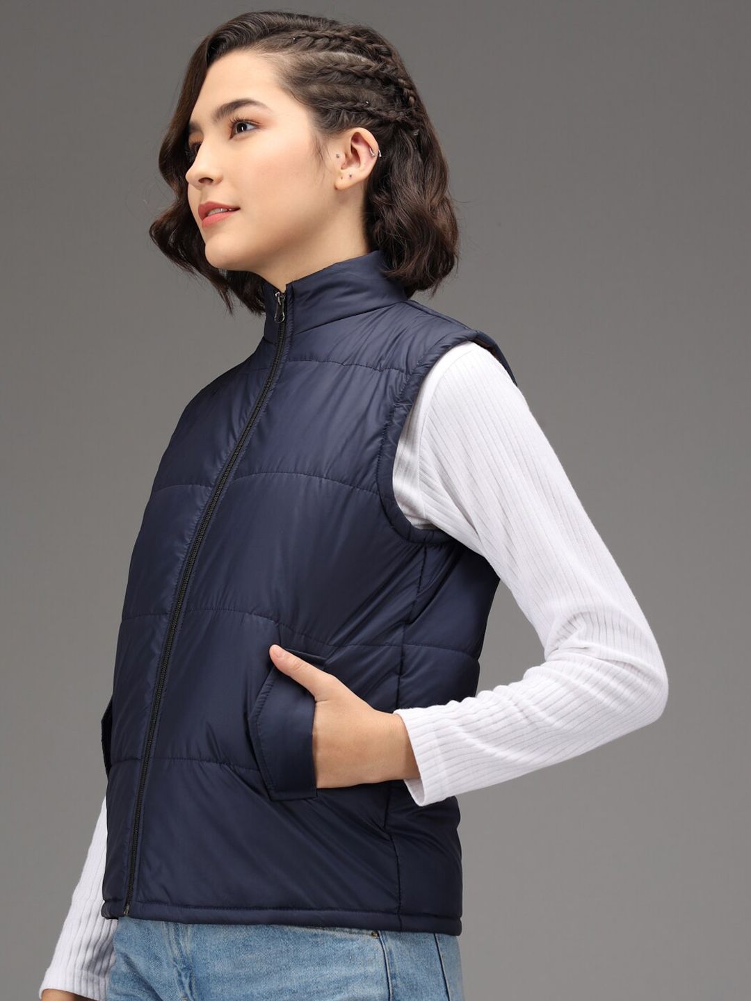 Kotty Women Blue Solid Puffer Jacket