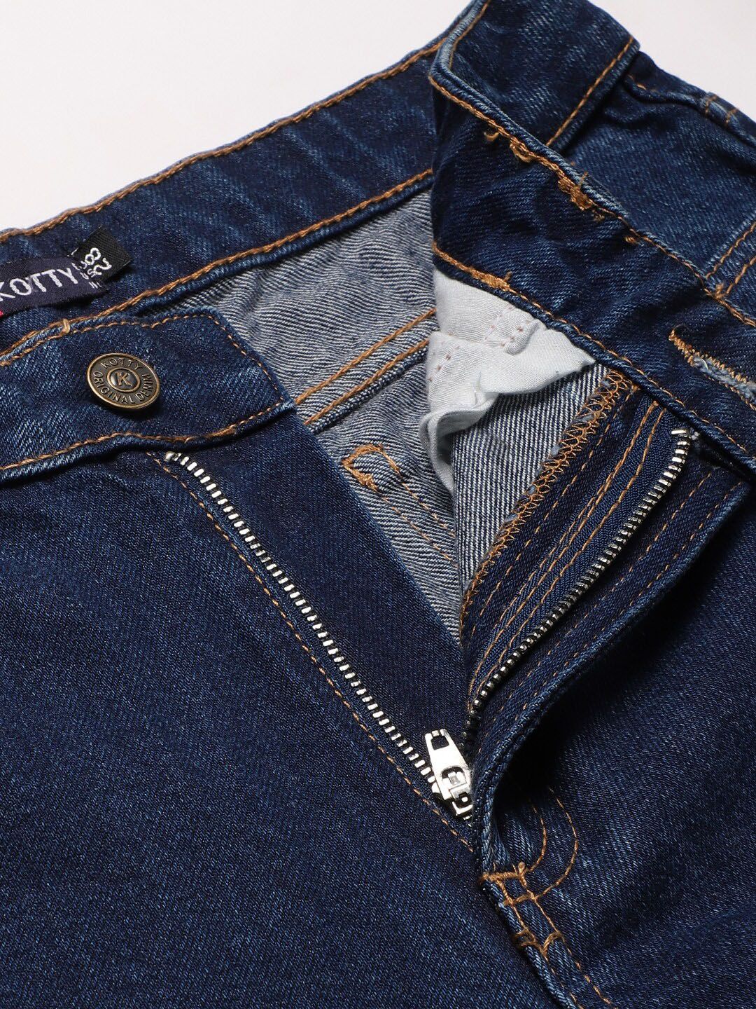 Kotty Women Navy Blue No Fade Clean Look Flared Jeans