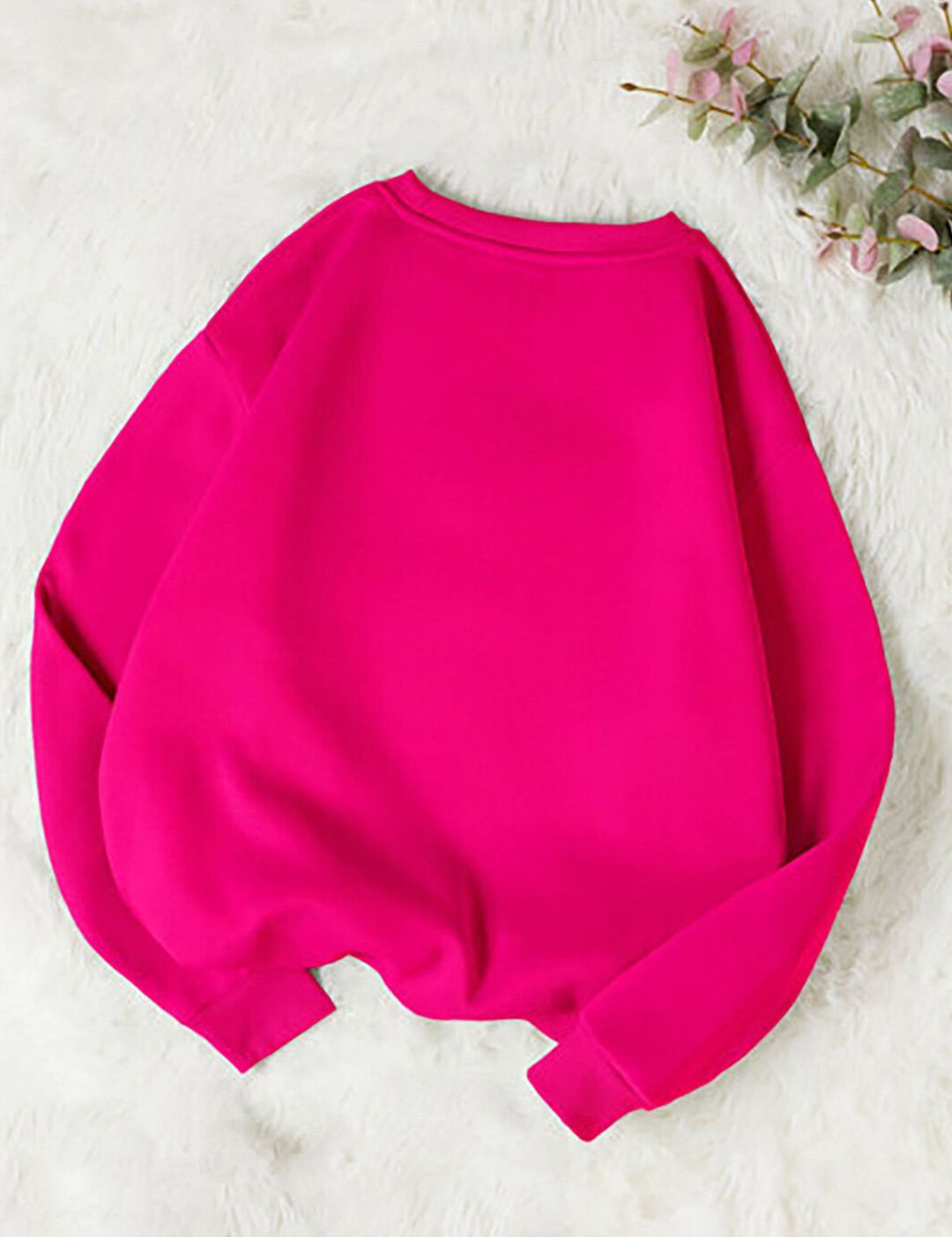 Kotty Pink Round Neck Fleece Sweatshirt