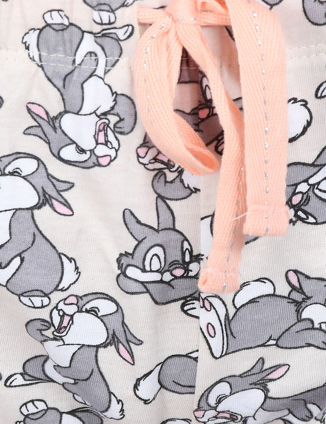 Kotty Women Cream-Coloured & Grey Lounge Shorts KTTSLEEPSHORTS218