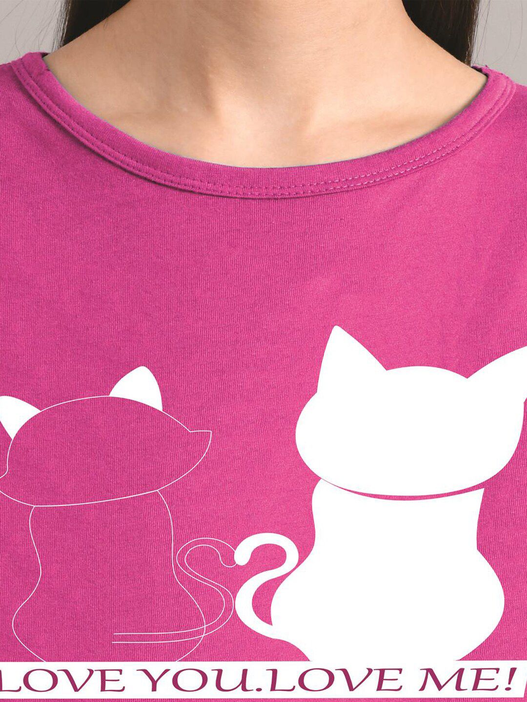 Kotty Women Purple Printed Round Neck T-shirt