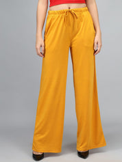 Kotty Women Yellow Loose Fit High-Rise Parallel Trousers