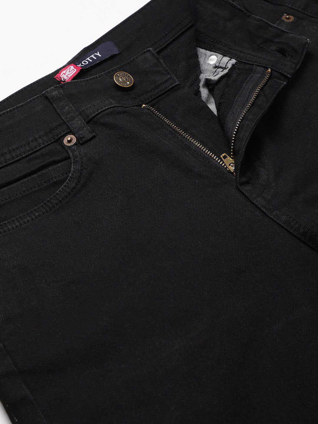 Kotty Women Black Flared High-Rise Clean Look Jeans