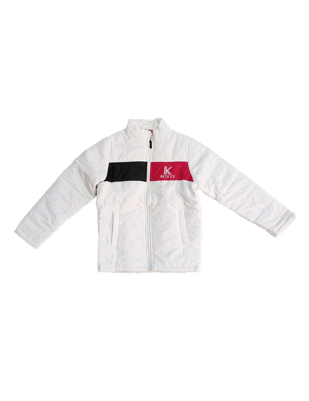 Kotty Boys White Colourblocked Outdoor Tailored Jacket